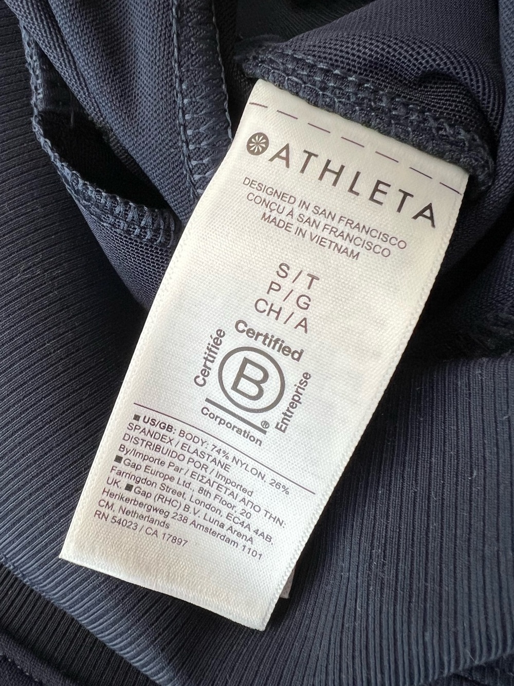 Athleta Venice Colorblock Wide Leg Pant Navy/Black Sculptek Light S/T Small Tall - Picture 8 of 12